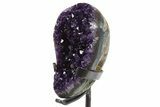 Sparkling Amethyst Geode With Metal Stand - Uruguay #342492-3